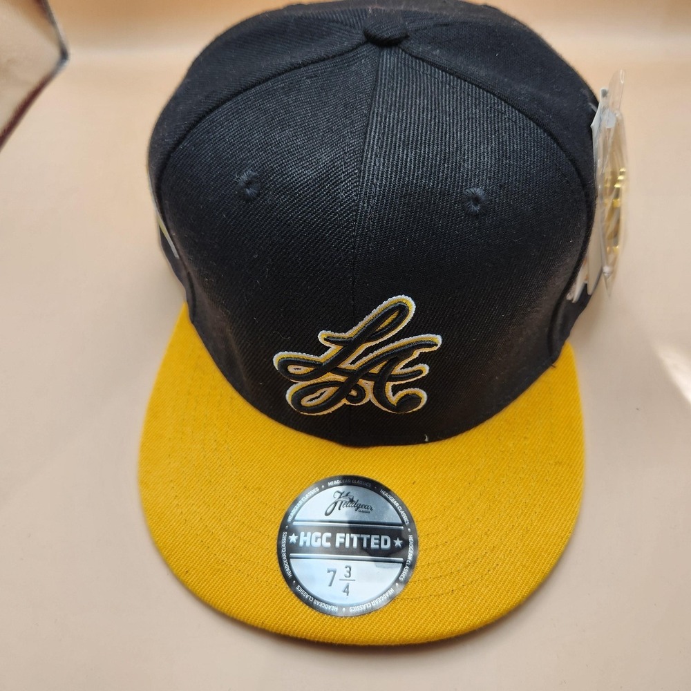 Los Angeles KB24‎ Hat Cap Fitted Mens 7 3/4 Black Gold Headgear Classics
